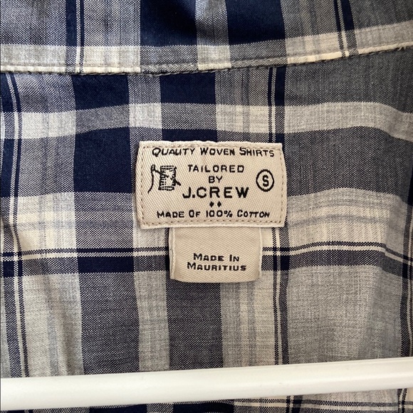 J Crew Blue and White Checkered Button Down Shirt - Picture 3 of 5